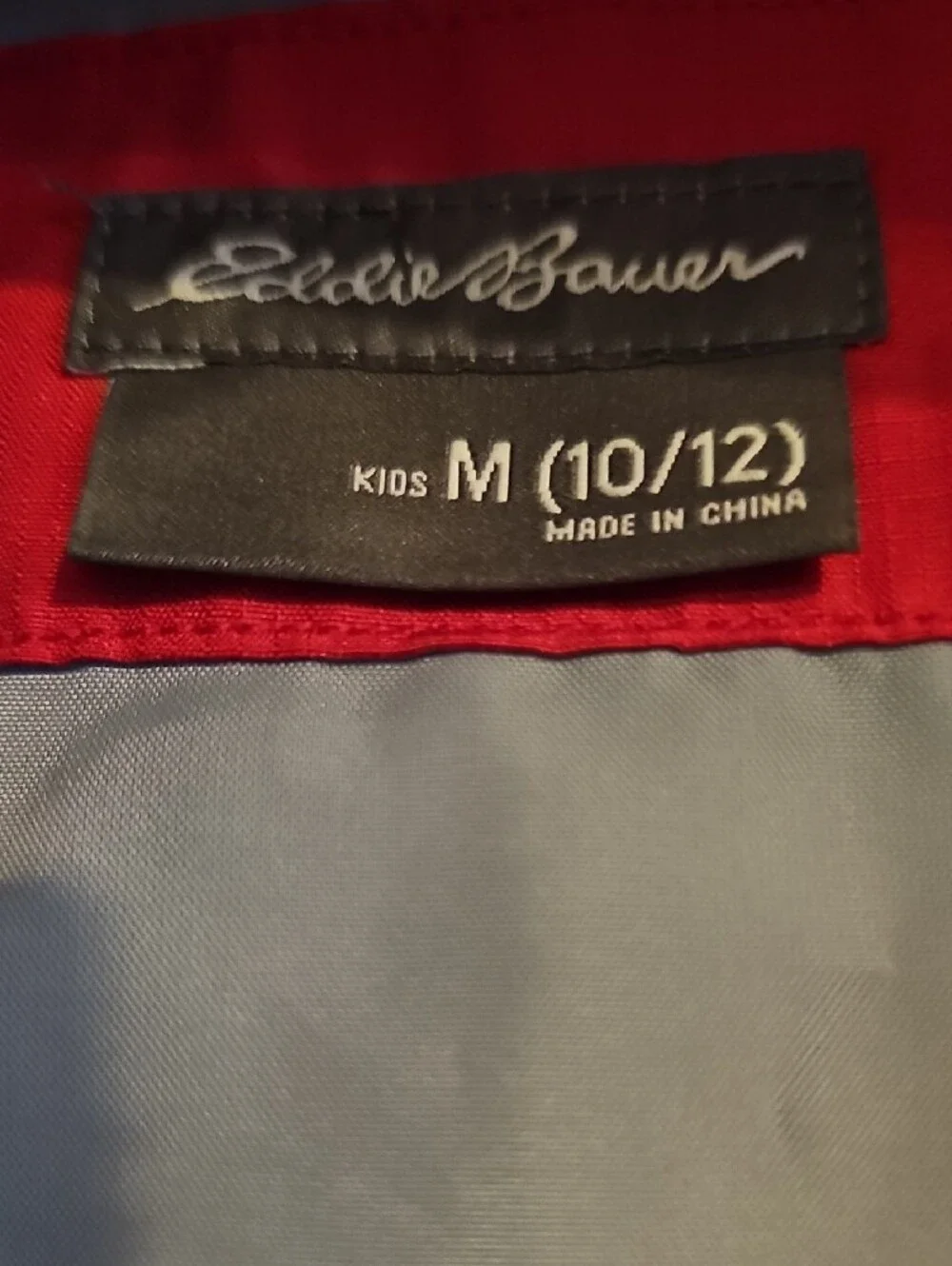 Eddie Bauer Hooded Two-Tone Jacket in Gray & Red Boys Youth M
